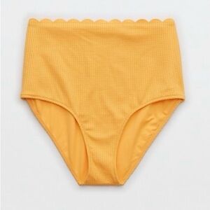 Aerie Waffle Scalloped High Waisted Bikini Bottoms